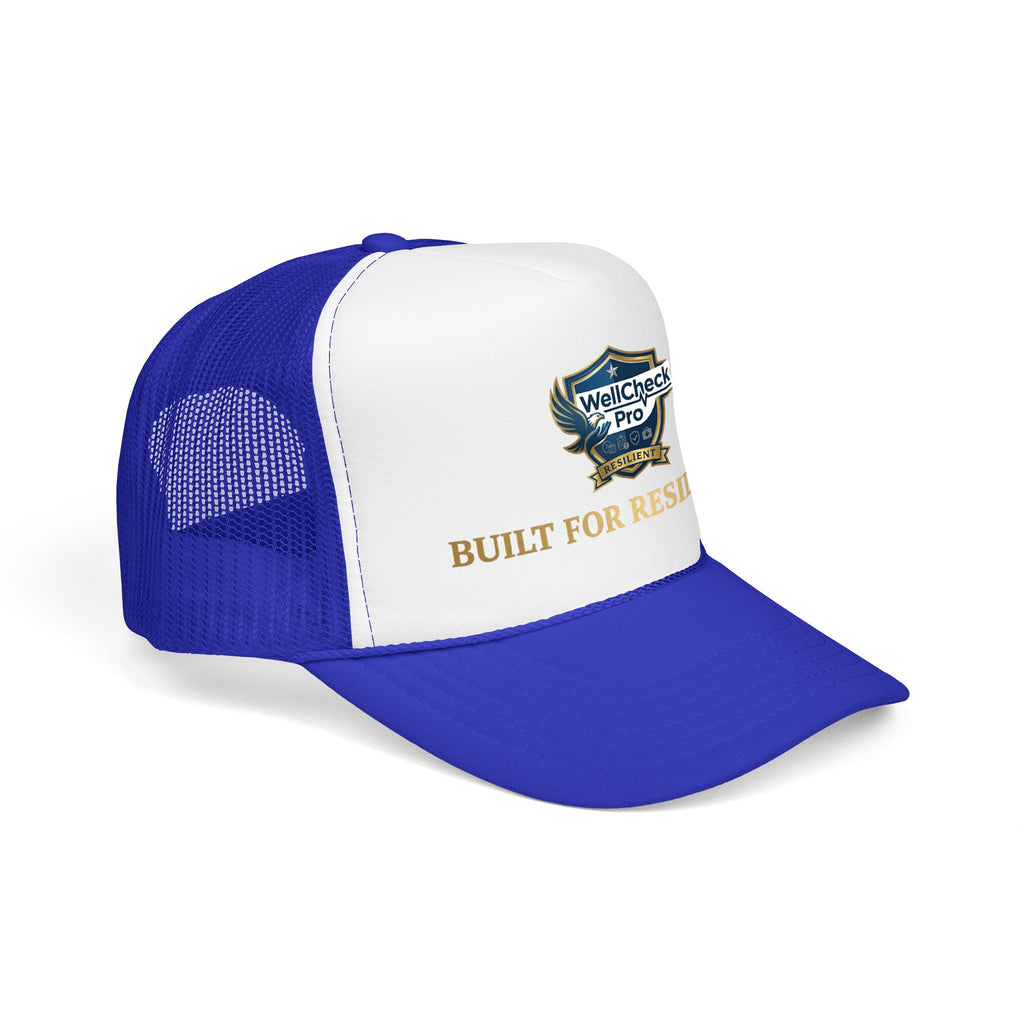 Built for Resilience Foam Trucker Hat — WellCheck Pro Logo Cap