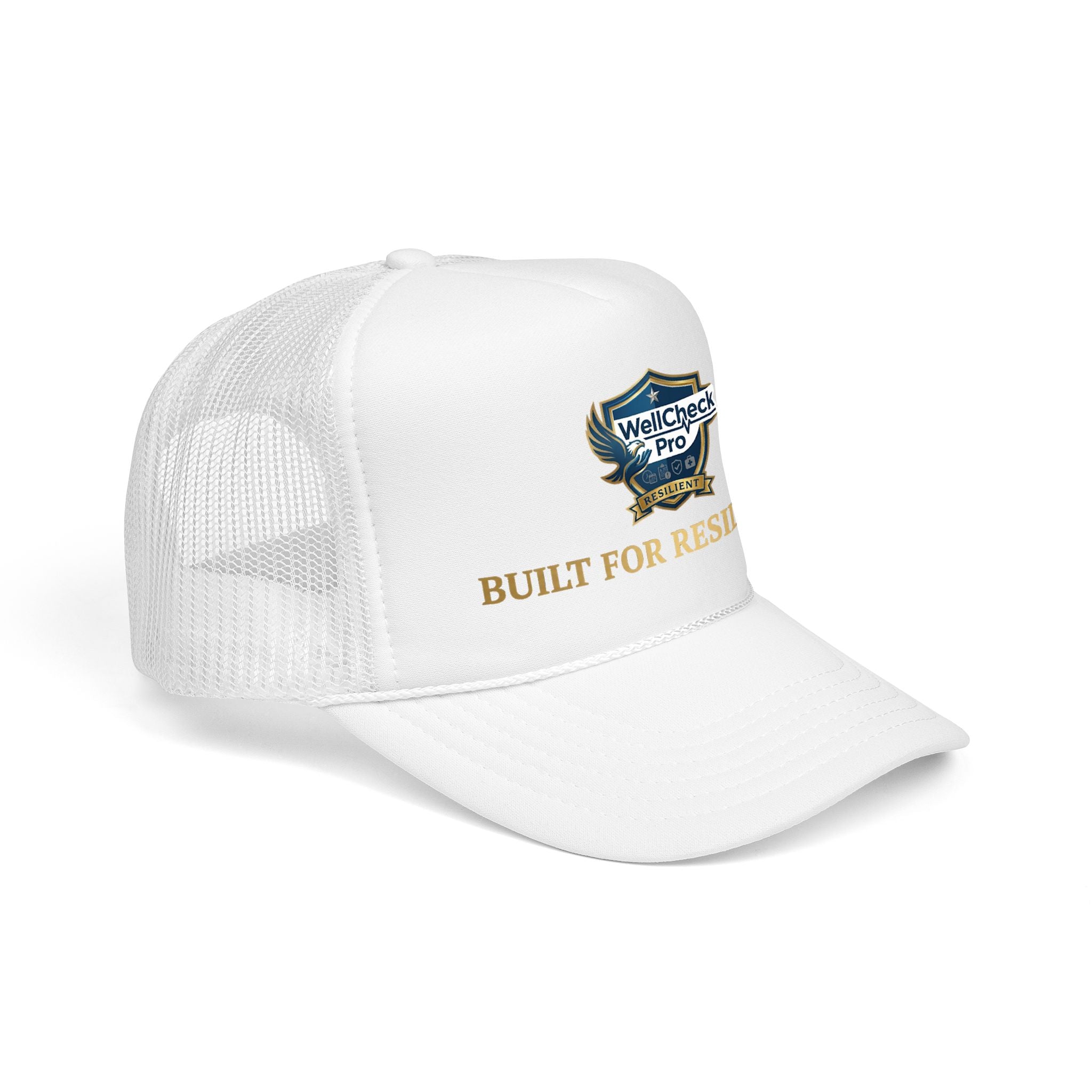 Built for Resilience Foam Trucker Hat — WellCheck Pro Logo Cap