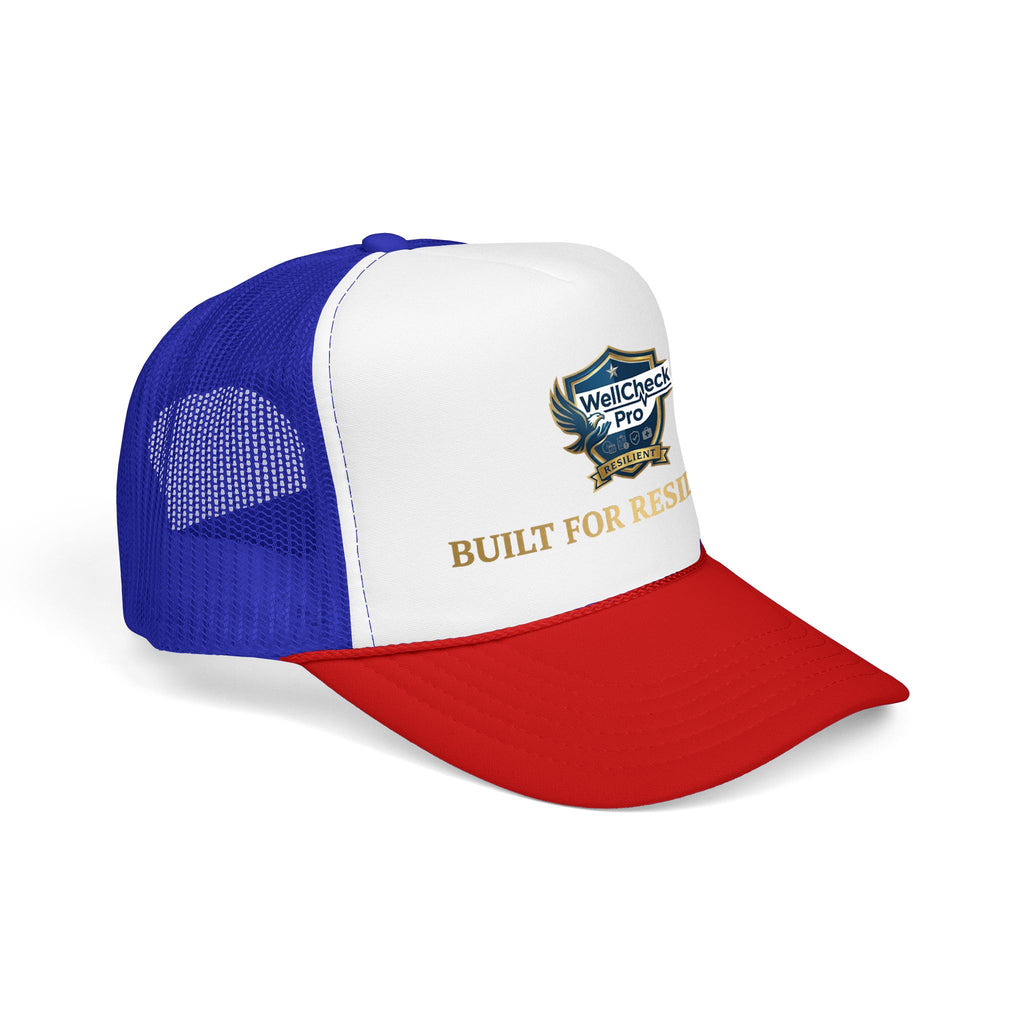 Built for Resilience Foam Trucker Hat — WellCheck Pro Logo Cap