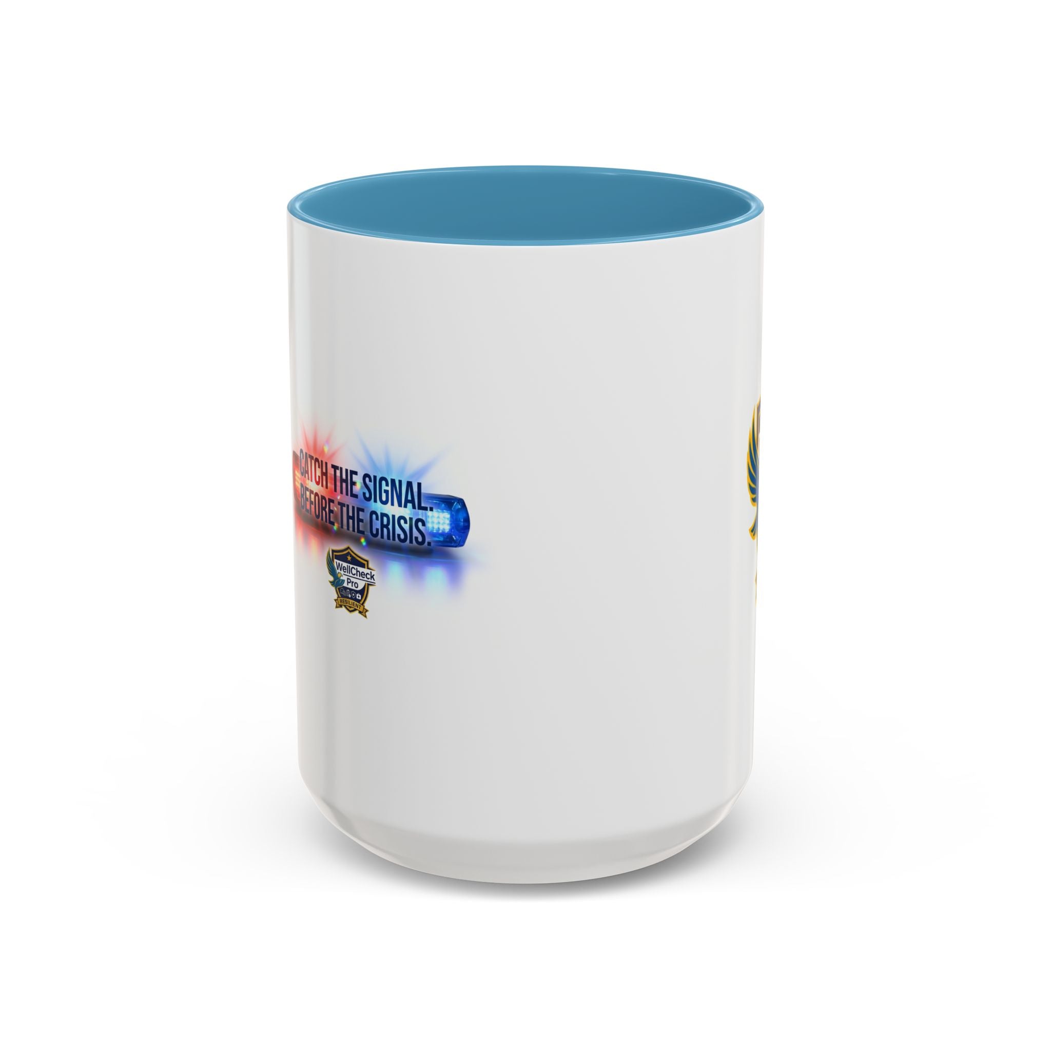 WellCheck Pro Accent Coffee Mug – "Ignite the Signal" Rescue & Crisis Response Design (11/15oz)