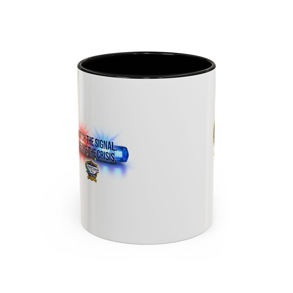 WellCheck Pro Accent Coffee Mug – "Ignite the Signal" Rescue & Crisis Response Design (11/15oz)