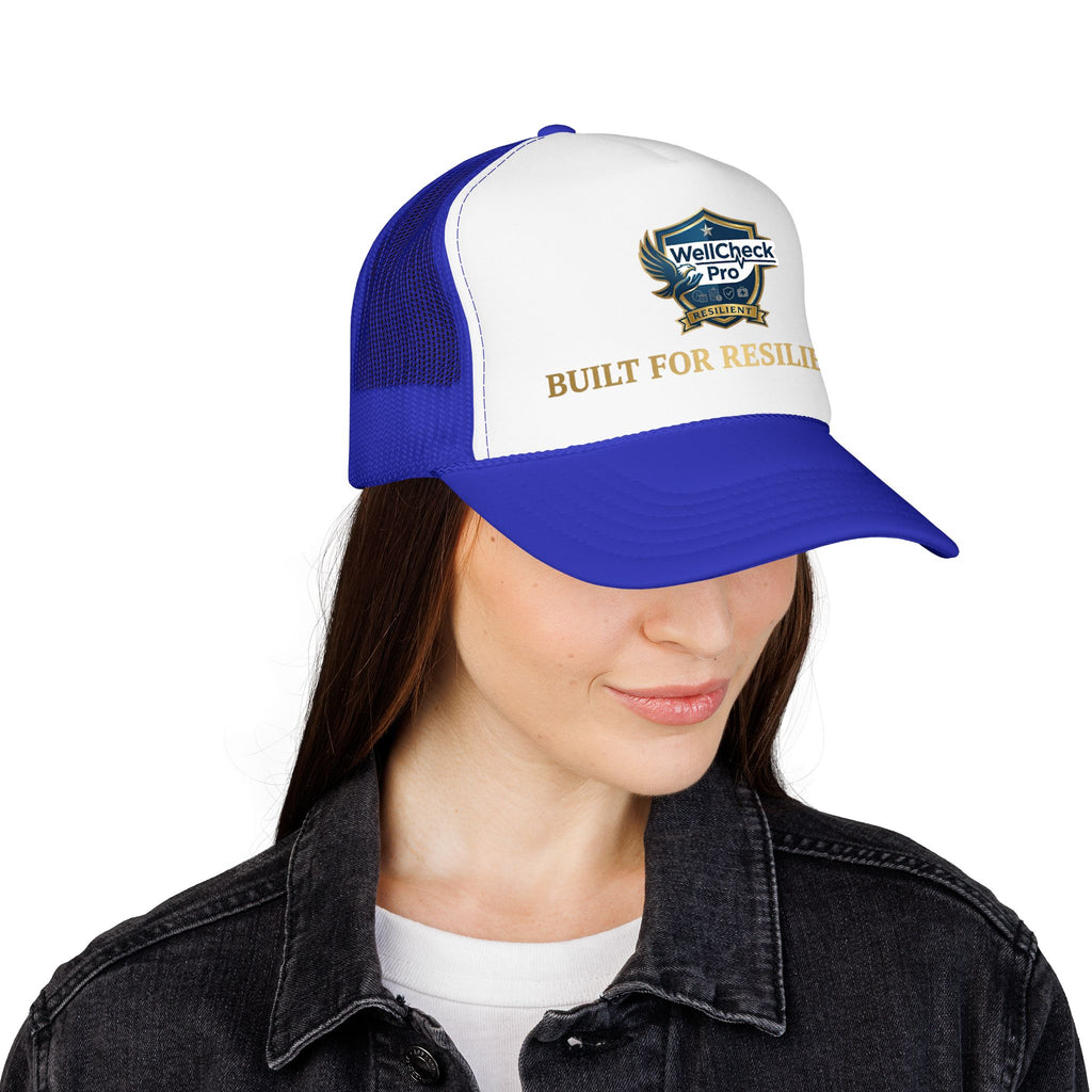 Built for Resilience Foam Trucker Hat — WellCheck Pro Logo Cap