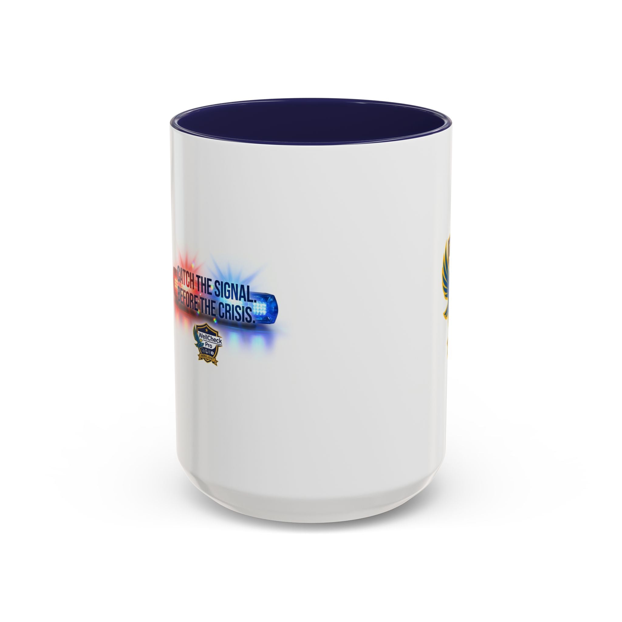 WellCheck Pro Accent Coffee Mug – "Ignite the Signal" Rescue & Crisis Response Design (11/15oz)