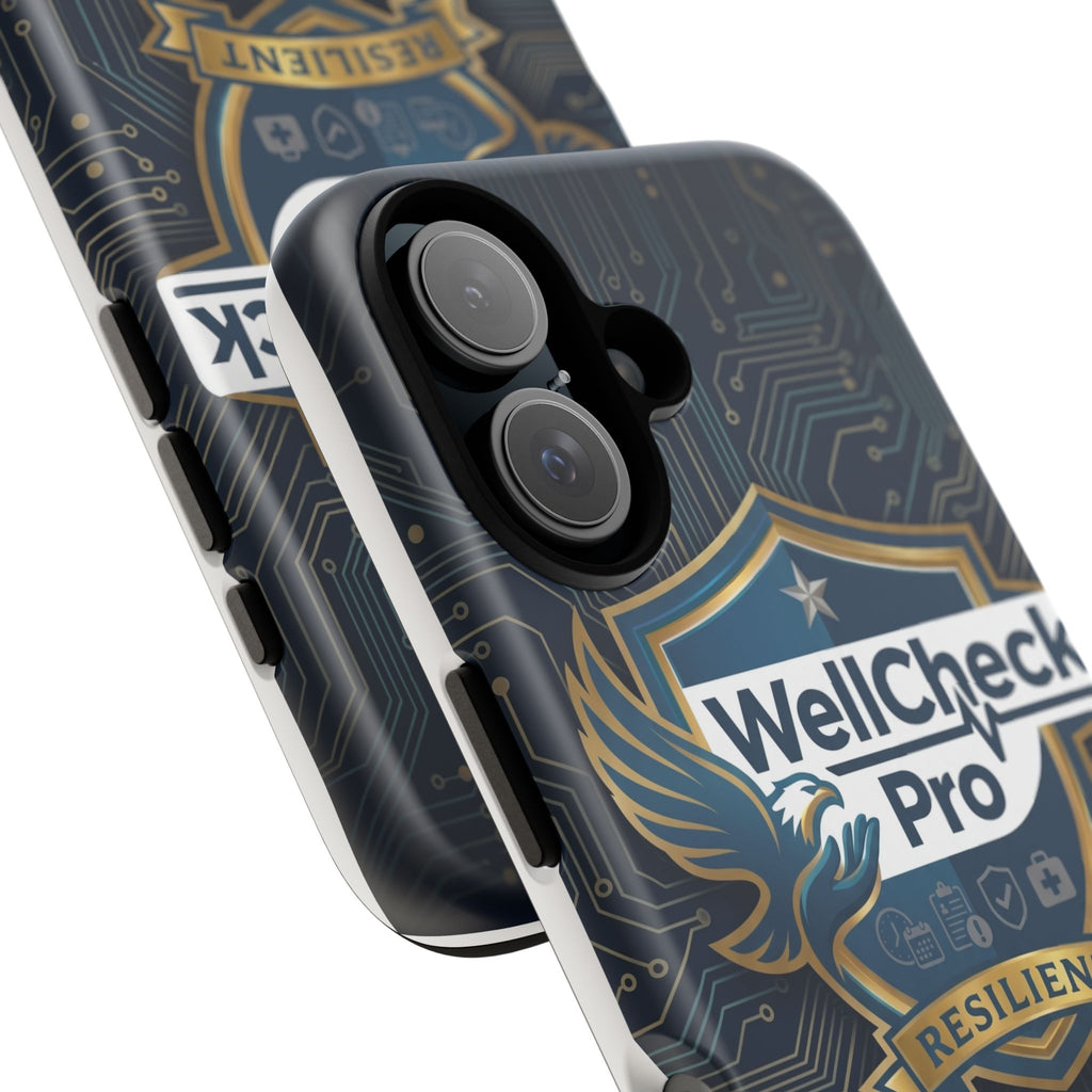 WellCheck Pro Tough Phone Case — "Built for Resilience" Shield Design