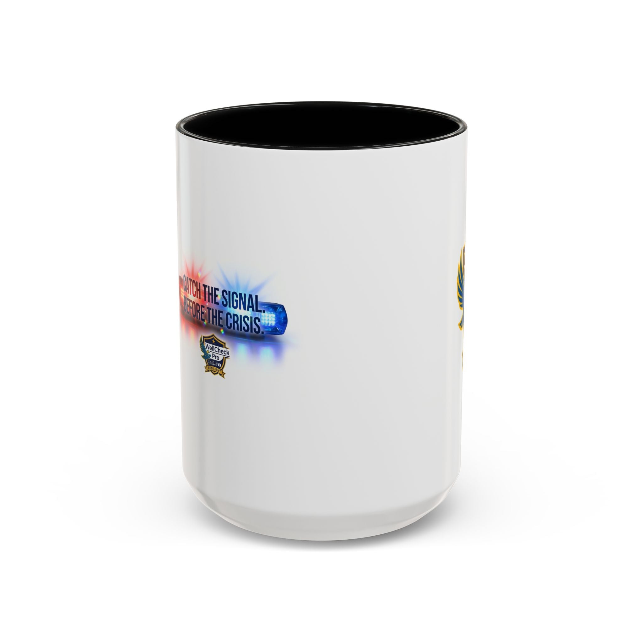 WellCheck Pro Accent Coffee Mug – "Ignite the Signal" Rescue & Crisis Response Design (11/15oz)