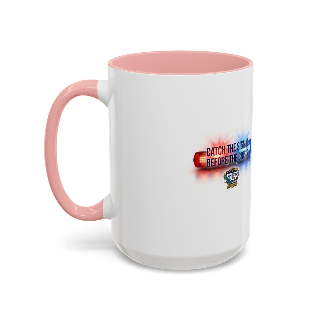 WellCheck Pro Accent Coffee Mug – "Ignite the Signal" Rescue & Crisis Response Design (11/15oz)