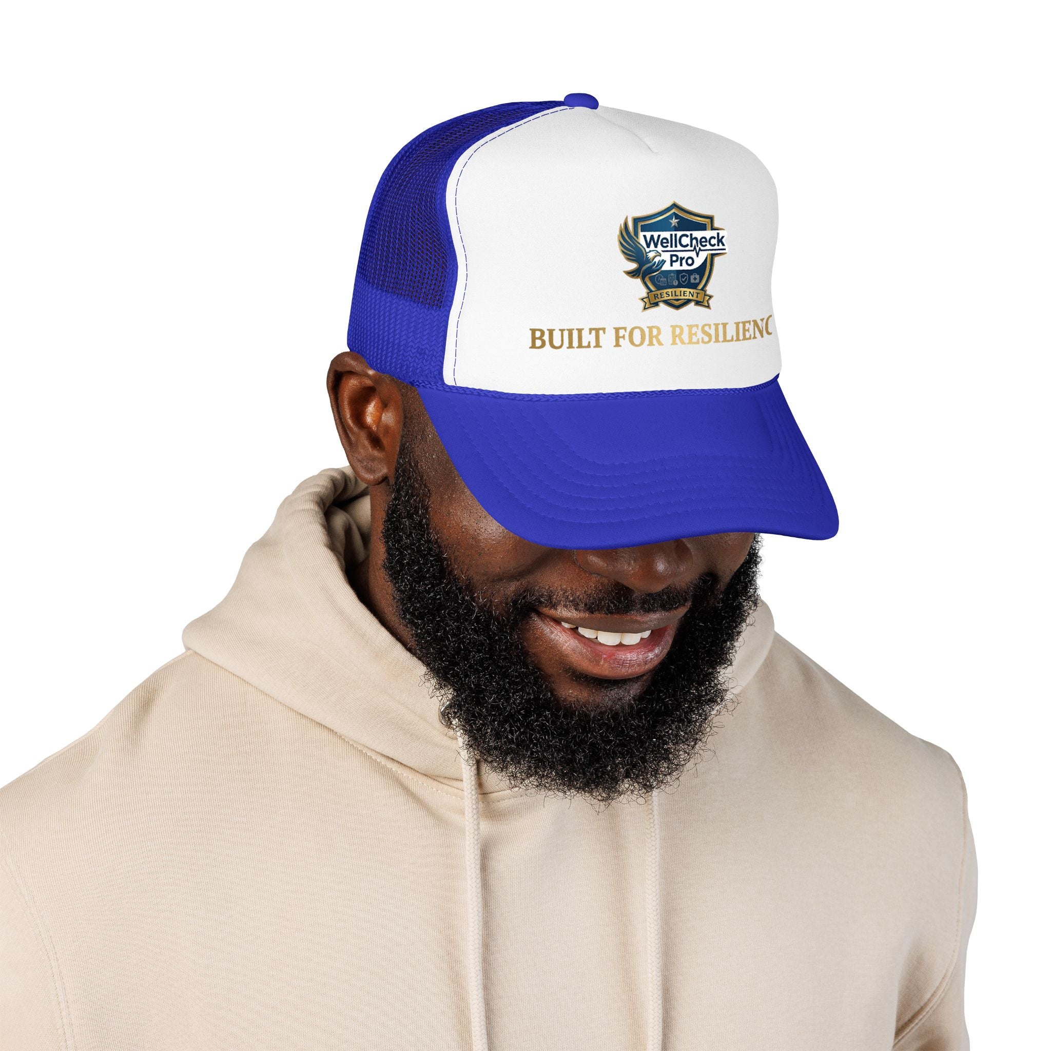 Built for Resilience Foam Trucker Hat — WellCheck Pro Logo Cap