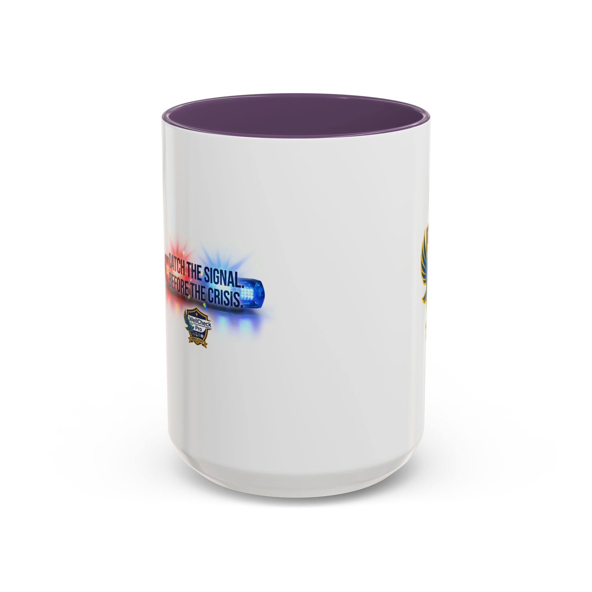 WellCheck Pro Accent Coffee Mug – "Ignite the Signal" Rescue & Crisis Response Design (11/15oz)
