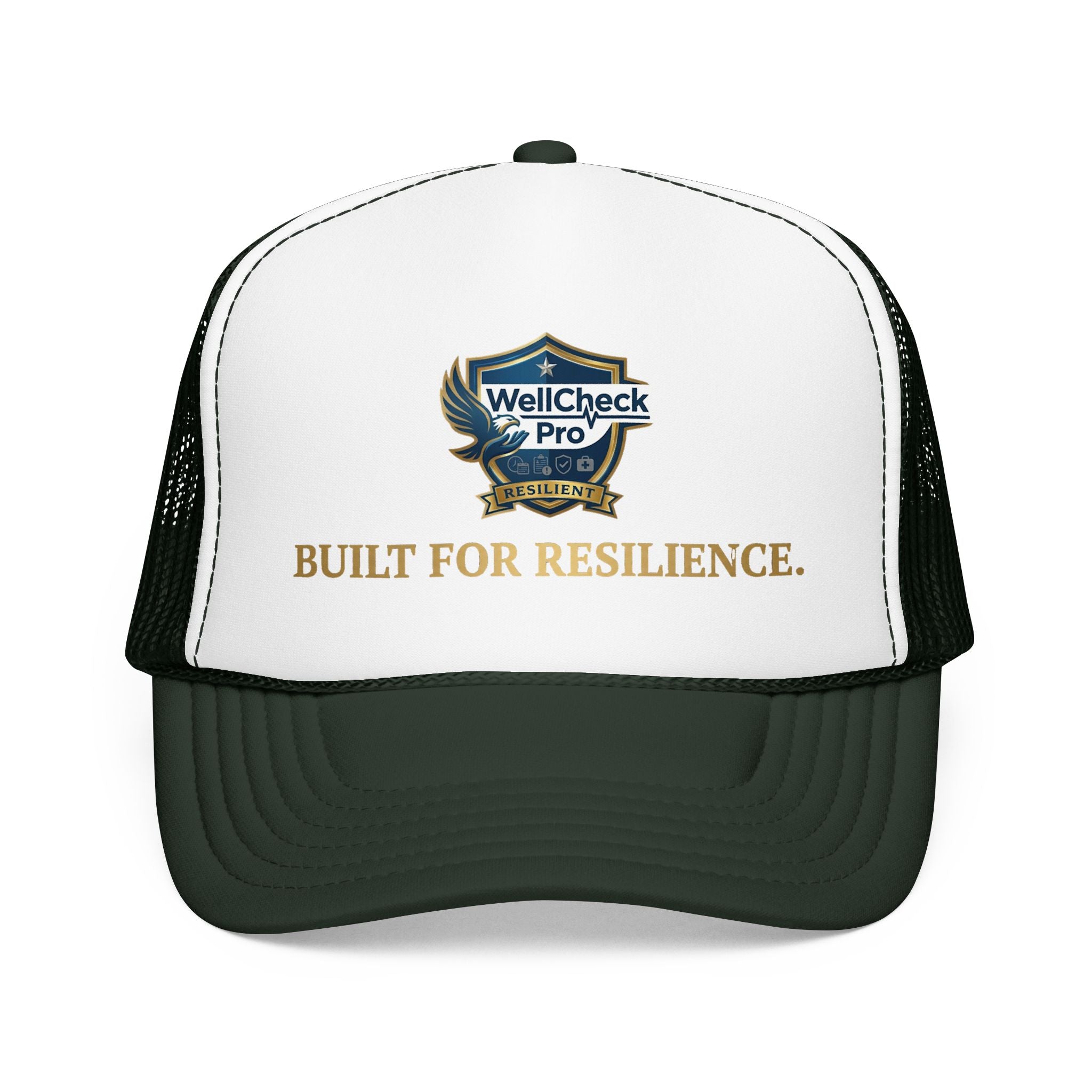 Built for Resilience Foam Trucker Hat — WellCheck Pro Logo Cap