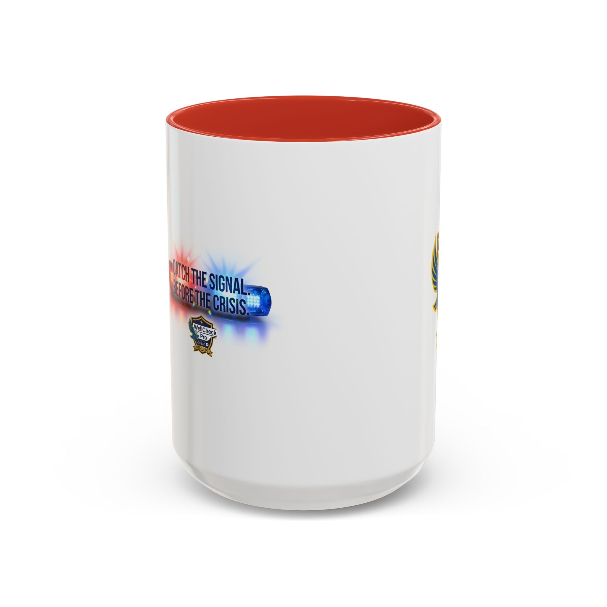 WellCheck Pro Accent Coffee Mug – "Ignite the Signal" Rescue & Crisis Response Design (11/15oz)