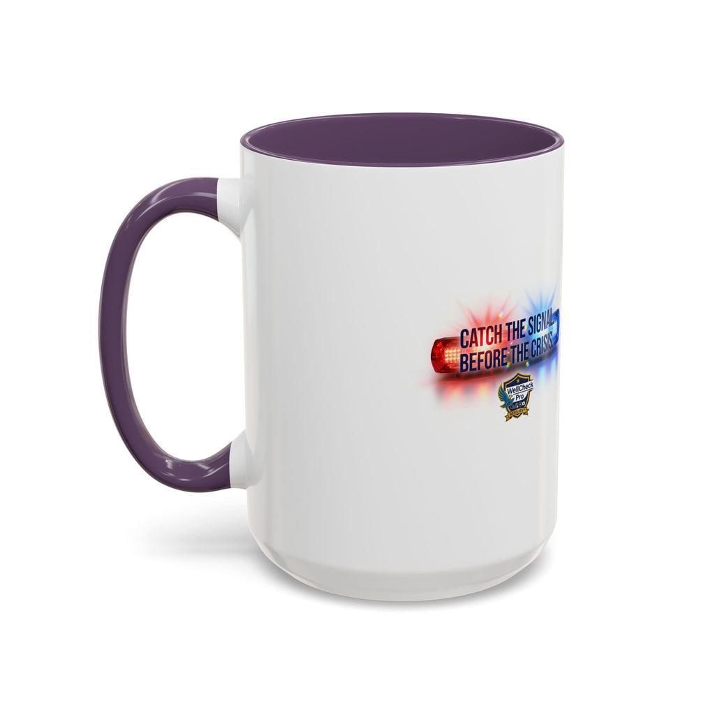 WellCheck Pro Accent Coffee Mug – "Ignite the Signal" Rescue & Crisis Response Design (11/15oz)