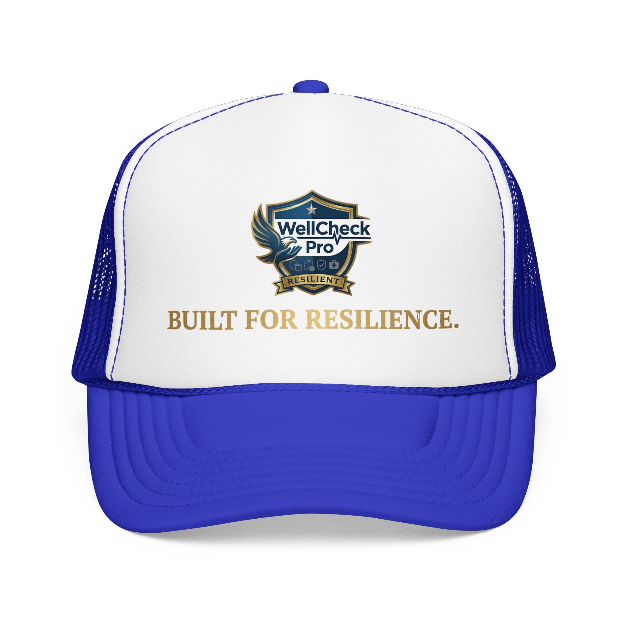 Built for Resilience Foam Trucker Hat — WellCheck Pro Logo Cap